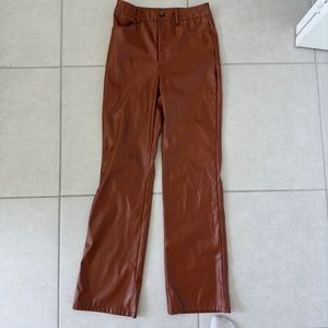 LEATHER BROWN PANTS